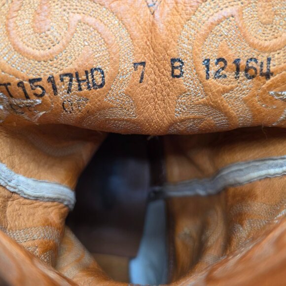 Lucchese Tan and Cream Heeled Boots - Picture 10 of 10